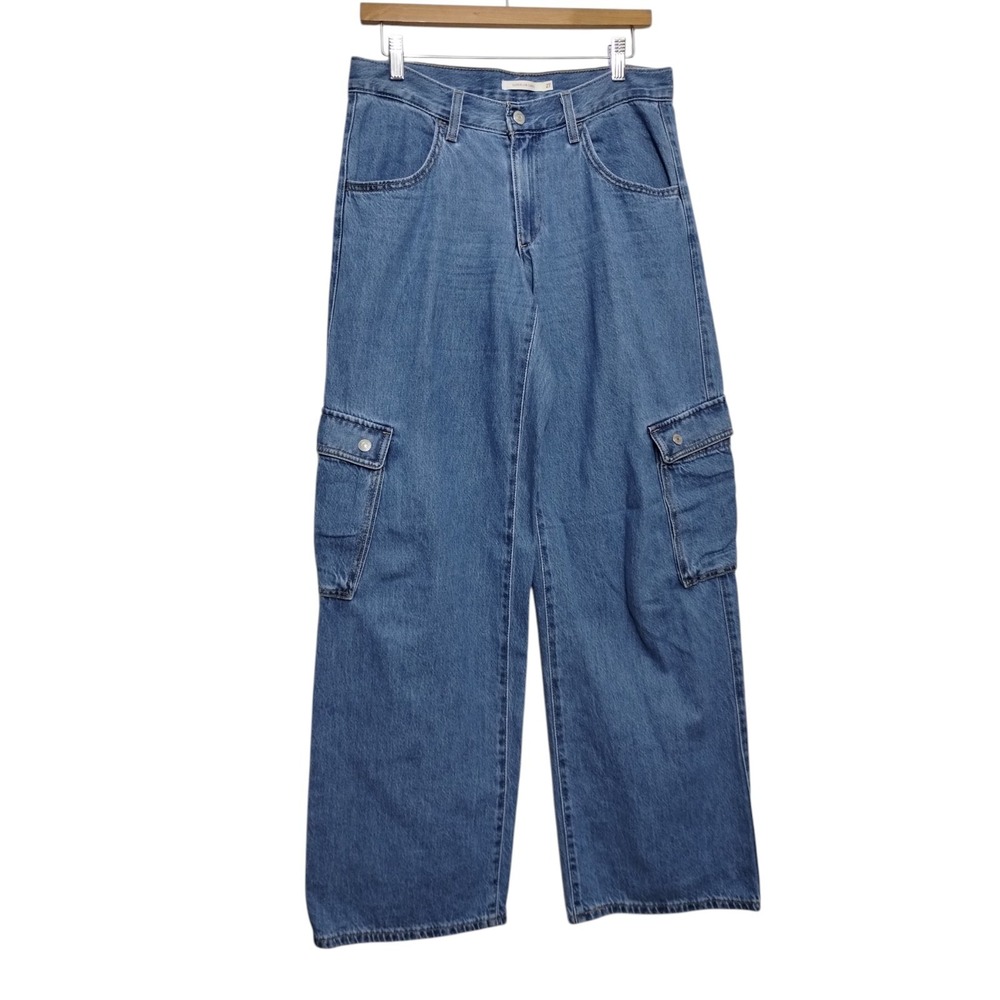 Levi's Superlow Cargo Womens W 27/L 32 Y2K‎ Wide Leg Denim Jeans Pants